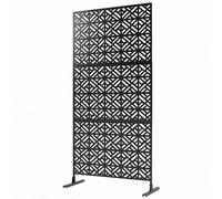 Outsunny Panneau Brise Vue décoratif Extérieur Claustra Décoratif Jardin 3 Panneaux à motif géométrique métal 92x40x192cm Noir