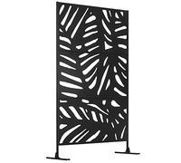 Outsunny Panneau Brise Vue extérieur décoratif à Motif végétal, en métal, 122 x 45 x 198 cm, Noir