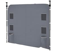 Outsunny Panneau latéral de tonnelle, panneau latéral d'auvent avec 4 sacs en maille et 2 poches de rangement pour tonnelles escamotables à pieds droits de 3 x 3 m, 1 paroi latérale uniquement, gris