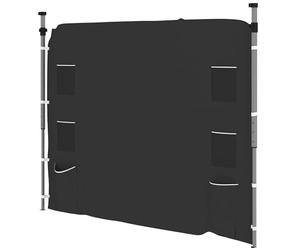 Outsunny Panneau latéral de tonnelle, panneau latéral d'auvent avec 4 sacs en maille et 2 poches de rangement pour tonnelles escamotables à pieds droits de 3 x 3 m, 1 paroi latérale uniquement, noir