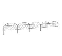 Outsunny Panneaux de Clôture de Jardin Extérieur Lot de 5 305 x 43 cm Noir | Décoratives, Bordure de Jardin, pour Parterre de Fleurs, Métal