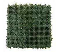 Outsunny Panneaux de mur végétal, 100 x 100 cm décoration de mur végétal artificiel avec colliers de fixation, fond vert, vert