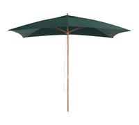 Outsunny Parapluie de jardin 2x3 m avec corde et aérations, Parapluie d'extérieur avec 6 lattes en bois, bambou et polyester 180g/㎡, pour cour, patio et balcon, Vert foncé