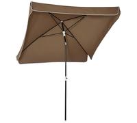 Outsunny Parapluie d'extérieur 2x2 m avec toile carrée, ajustable et portable, métal et polyester, café
