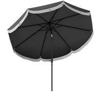 Outsunny Parasol Ø269 cm, UV 30+parasol octogonal Parasol de plage résistant au vent Parasol à manivelle Protection solaire pour plage balcon jardin, gris foncé