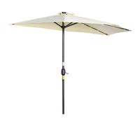 Outsunny Parasol, 270 x 240 cm demi-parapluie, parasol de balcon avec LED pour le jardin