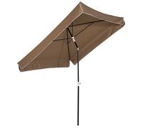 Outsunny Parapluie d'extérieur 2x2 m avec toile carrée, ajustable et portable, métal et polyester, café