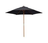 Outsunny Parasol de jardin extérieur parasol droit double toit Hexagonal Grande Taille de Jardin Ø 2,5 x 2,3H m Bois de Bambou Noir
