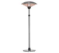 Outsunny Parasol chauffant électrique 3000W chauffage d'appoint sans CO₂ 13 m² et IP44 - chauffage infrarouge sur pied 3 puissances de chauffe - hauteur réglable de 160 à 200 cm acier inox. argent