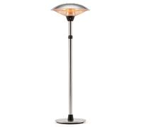 Outsunny Parasol Chauffant Électrique 3000W Sans CO₂ 160 à 200 cm Argent | Chauffage d'Appoint 13 m² IP44, Infrarouge sur Pied, 3 Puissances de Chauffe, Acier Inox., Chauffage Extérieur Terrasse
