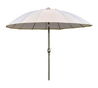 Outsunny Parasol de Jardin 2,5 x 2,5 m inclinable avec manivelle, Parasol d'extérieur avec 18 Lattes en métal et Polyester 160 g/㎡, pour Cour, terrasse et Balcon, UV30+, Blanc crème