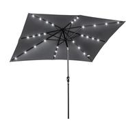 Outsunny Parasol de Jardin 3 x 2 m Lumineux Rectangulaire Inclinable Gris