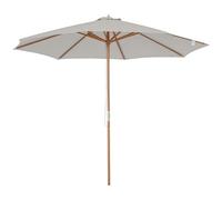 Outsunny Parasol de jardin Ø300 x 250 cm avec système de verrou de fixation plafond ventilé et poteau amovible en bois pour terrasse Patio extérieur, gris