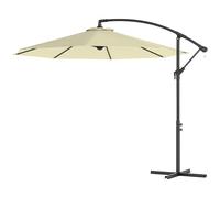 Outsunny Parasol de Jardin 3x2,5 m Déporté Inclinable avec Manivelle, Beige