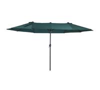 Parasol de jardin XXL parasol grande taille 4,6L x 2,7l x 2,4H m ouverture fermeture manivelle acier polyester haute densité vert