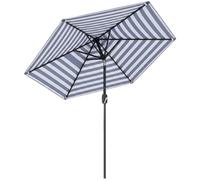 Outsunny Parasol de jardin avec angle réglable et manivelle imperméable Ø 230 cm