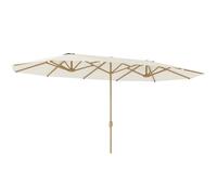 Outsunny Parasol de Jardin Double 455 x 265 cm Manivelle UPF30+ Beige