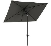 Outsunny Parasol rectangulaire inclinable 2 x 3 m manivelle toile polyester 180 g/m² gris foncé