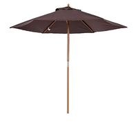 Outsunny Parasol de jardin, en bois, 250 cm de diamètre, marron