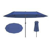 Outsunny Parasol de Jardin Exterieur Double 4,6L x 2,7l x 2,4H m Bleu
