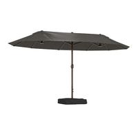 Outsunny Parasol de jardin exterieur Double 4,6L x 2,7l x 2,4H m Gris | Parasol Double Rectangulaire, Ouverture Fermeture Manivelle, Sacs de Lestage, Base Incluse, pour Balcon, Piscine