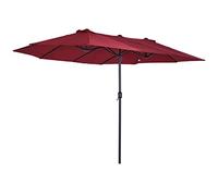 Outsunny Parasol de jardin double rectangulaire 4,6x2,7x2,4 m, manivelle, toile 180 g/m², bordeaux