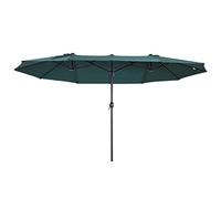 Parasol de jardin XXL parasol grande taille 4,6L x 2,7l x 2,4H m ouverture fermeture manivelle acier polyester haute densité vert