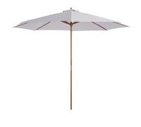 Outsunny Parasol de jardin extérieur parasol droit double toit en bois polyester haute densité protection solaire Ø 3 x 2,5 m blanc