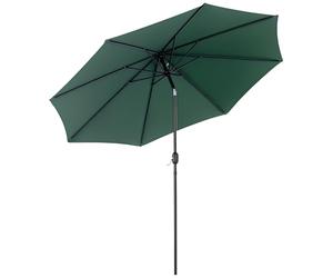 Outsunny Parasol de jardin extérieur Parasol droit inclinable Ø 3 m en métal Rond Polyester 180g/m² manivelle inclinable Vert