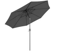 Outsunny Parasol de jardin extérieur Parasol droit inclinable Ø 3 m en métal Rond Polyester 180g/m² manivelle inclinable Gris