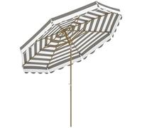 Outsunny Parasol de jardin octogonal inclinable Ø 2,7×2,4 m - manivelle, toile 180 g/m², gris clair