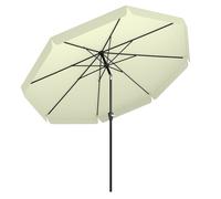 Outsunny Parasol de jardin extérieur parasol inclinable rond Ø2,7 m avec manivelle et protection solaire UV50+, beige