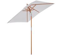 Outsunny Parasol de jardin extérieur Parasol rectangulaire inclinable bois polyester haute densité 2L x 1,5l x 2,3H m crème