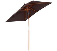 Outsunny Parasol de jardin extérieur Parasol rectangulaire inclinable bois polyester haute densité 2L x 1,5l x 2,3H m chocolat