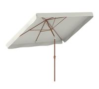 Outsunny Parasol de jardin extérieur rectangulaire 200 x 300 cm, parasol inclinable 6 baleines en aluminium, tissu polyester 180g/m² protection UV avec manivelle, pour balcon jardin terrasse, crème