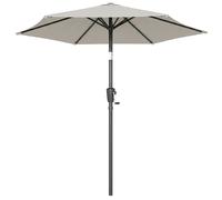 Outsunny Parasol de Jardin Inclinable 2x2 m à 6 Baleines avec Manivelle, en Métal et Polyester Gris Clair
