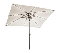 Outsunny Parasol de jardin Parasol droit 3 x 2 m lumineux rectangulaire inclinable avec LED solaire acier polyester haute densité crème