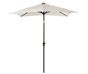Outsunny Parasol de jardin parasol droit 3 x 2 m lumineux rectangulaire inclinable parasol LED solaire acier polyester crème
