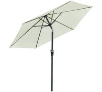 Outsunny Parasol de jardin Parasol droit hexagonal inclinable Ø 2,3 x 2,16H m métal polyester haute densité crème