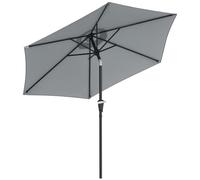 Outsunny Parasol de jardin Parasol droit hexagonal inclinable Ø 2,3 x 2,16H m métal polyester haute densité gris