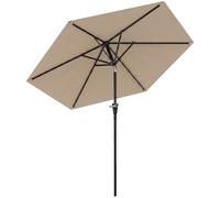 Outsunny Parasol de jardin droit hexagonal inclinable Ø 2,3 x 2,16 m métal polyester beige