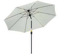 Outsunny Parasol de jardin Parasol droit inclinable aluminium fibre de verre polyester diamètre 2,65 m coloris crème