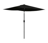 Outsunny Parasol de jardin droit rectangulaire 2 x 3 m inclinable manivelle polyester 180 g/m² noir