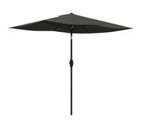 Outsunny Parasol de jardin Parasol droit Parasol rectangulaire inclinable 2 x 3 m avec manivelle toile polyester imperméabilisée haute densité 180 g/m² gris foncé