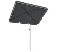 Outsunny Parasol de Jardin Rectangulaire Inclinable 2 x 1,3 m Gris | Parasol Droit, Alu Métal, Polyester Haute Densité