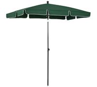 Outsunny Parasol de Jardin Rettangulaire 2x1.3m avec Inclinaison Réglable et Mât en Aluminium, Vert et Noir