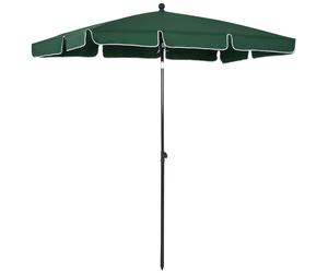 Outsunny Parasol de Jardin Rettangulaire 2x1.3m avec Inclinaison Réglable et Mât en Aluminium, Vert et Noir