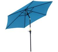 Outsunny Parasol de patio rond de 8,5 pi avec inclinaison bleu