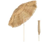 Outsunny Parasol de plage Ø 1,85 m Grand Inclinable Style Hawaïen Kaki