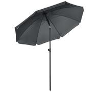 Outsunny Parasol de Plage Parasol de Jardin Extérieur Ø 180 cm Gris Foncé